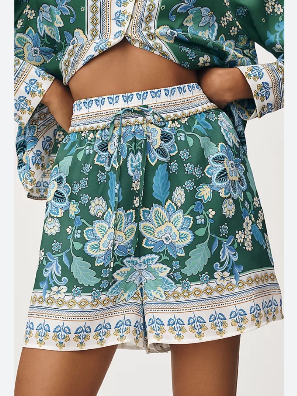 Anthropologie Maeve Printed Silky Shorts